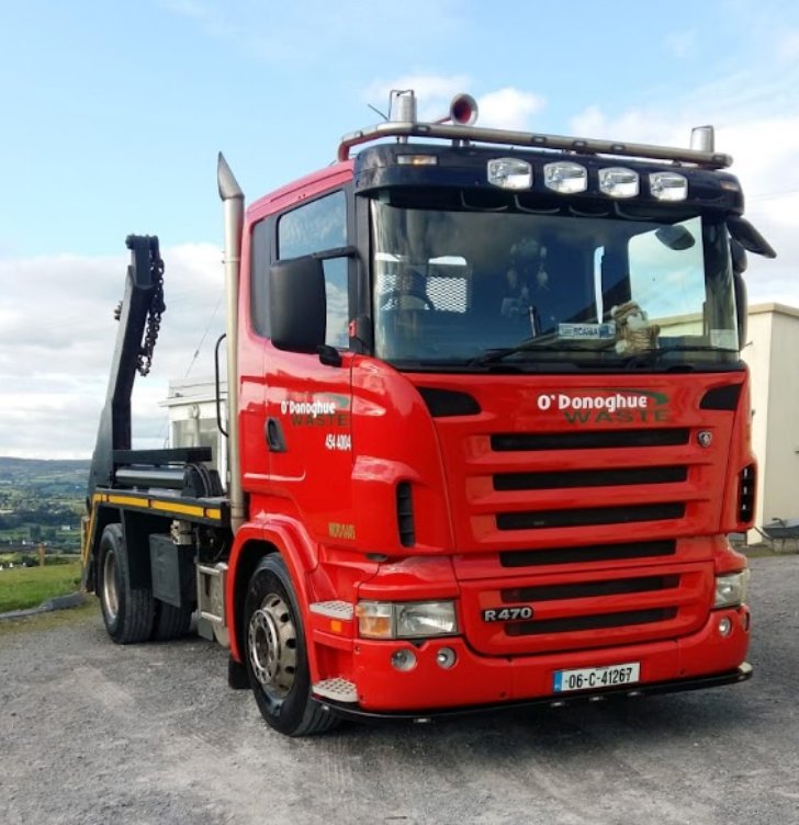O'Donoghue Waste Scania skip lorry — 021 454 4004